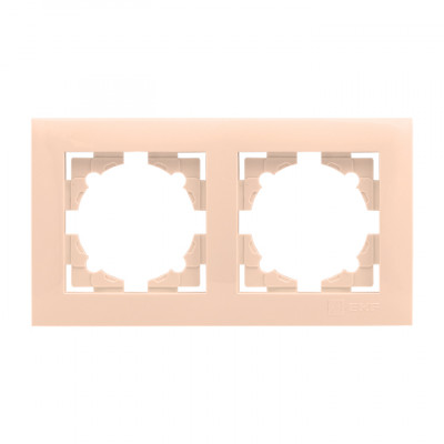 Фотография Валенсия рамка 2-местная кремовая EKF PROxima, артикул EWM-G-302-20