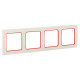 Фотография Стокгольм Рамка 4-местная белая с линией цвета красный EKF PROxima, артикул EAM-G-305-10