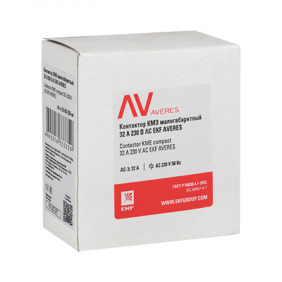 Фотография Контактор КМЭ 32А 230В АС EKF AVERES, артикул ctr-s-32-00-230-av