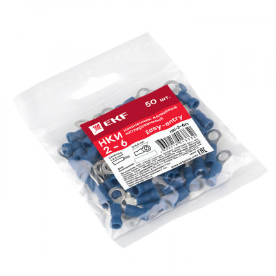 Фотография Наконечник кольцевой изолированный НКИ 2.5-6 (50шт.) EKF PROxima, артикул nki-2-6n