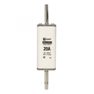 Фотография Плавкая вставка ППН-33 160/ 20А габарит 0 EKF PROxima, артикул fus-33-0/160/20