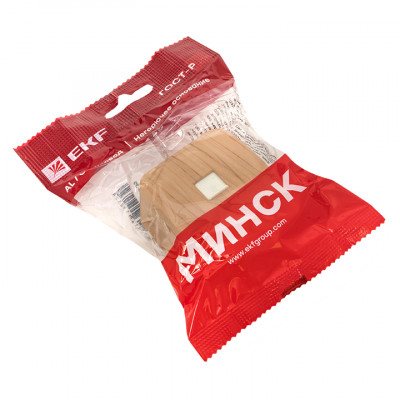 Фотография Розетка RJ-45 1-местная ОП Минск, 1А, 120В, светлое дерево EKF, артикул EGK01-035-30