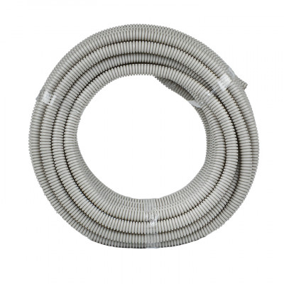 Фотография Труба гофрированная ПВХ с протяжкой d20 мм (25 м) серая EKF-Plast, артикул tg-z-20-25n