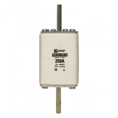 Фотография Плавкая вставка ППН-35 250/250А габарит 1 EKF PROxima, артикул fus-35/250