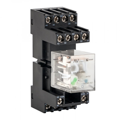Фотография Разъем для реле РM4 22/4 EKF AVERES, артикул rm4-22-4