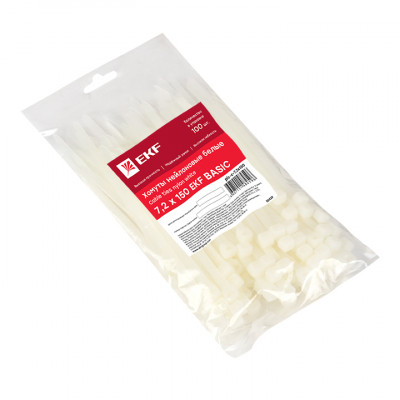 Фотография Хомут нейлоновый (7,2х150) (100шт.) EKF Basic, артикул plc-c-7.2x150
