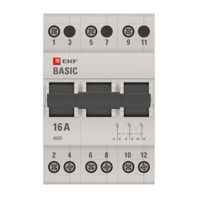 Фотография Трехпозиционный переключатель 3P 16А EKF Basic, артикул tps-3-16