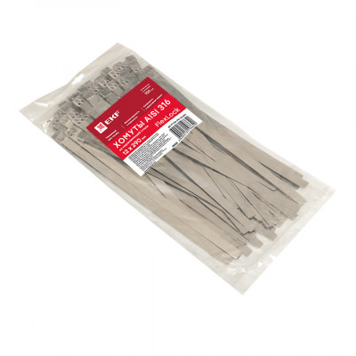 Фотография Хомут AISI 316 из нержавеющей стали, 12x290 (100 шт.) FlexLock PROxima, артикул plc-fl-tss-316-12x290