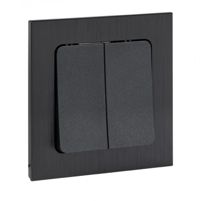 Фотография Стокгольм Механизм  Выключателя 2-кл. 10А черный EKF PROxima, артикул EZV10-023-10