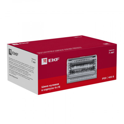 Фотография Шина нулевая в корпусе (4х15) EKF PROxima, артикул sn0-4x15