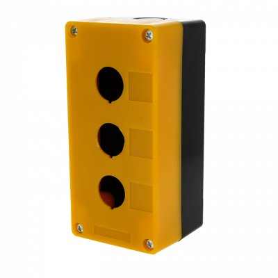 Фотография Корпус КП103 пластиковый 3 кнопки желтый EKF PROxima, артикул cpb-103-o