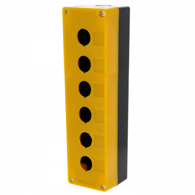 Фотография Корпус КП106 пластиковый 6 кнопок желтый EKF PROxima, артикул cpb-106-o