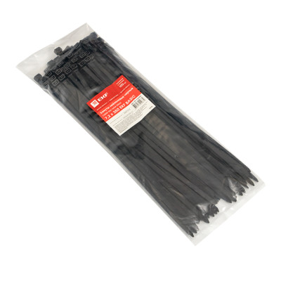 Фотография Хомут нейлоновый черный (7,2х350) (100шт.) EKF Basic, артикул plc-cb-7.2x350