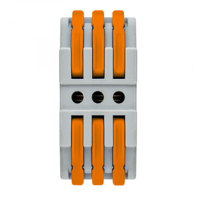 Фотография Строительно-монтажная клемма СМК 222-423 проходная 3 полюса 0,08-4мм2 (25шт.) EKF PROxima, артикул plc-smk-423