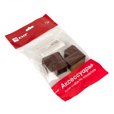 Фотография Поворот 90 гр. (25х25) (4 шт) темное дерево EKF-Plast, артикул abd-25-25x4