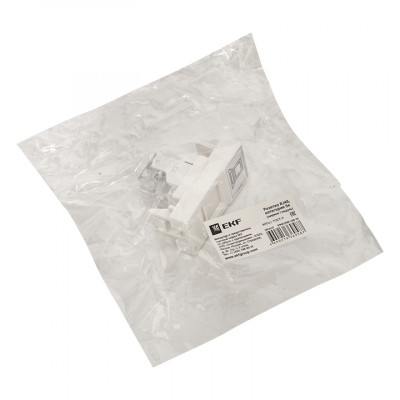 Фотография Розетка RJ45 кат. 5e, 1 модуль EKF, артикул E1MK015E-135-10