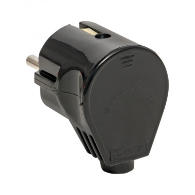 Фотография Вилка угловая усиленная с/з черная 16А 250В EKF Proxima EKF, артикул AVY16-30-r