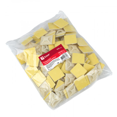 Фотография Площадка самоклеящаяся (25х25мм.) белая (100шт.) EKF PROxima, артикул plc-25x25