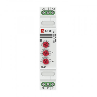 Фотография Реле времени (10 устанавл. функц.) RT-10 12-240В EKF PROxima, артикул rt-10-12-240