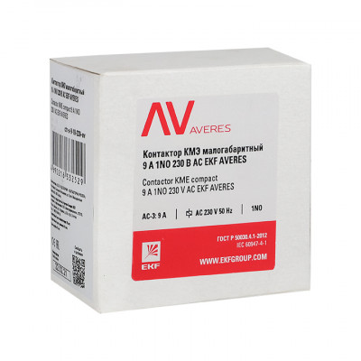 Фотография Контактор КМЭ 9А 1NO 400В АС EKF AVERES, артикул ctr-s-9-10-400-av