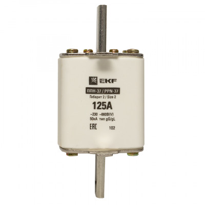Фотография Плавкая вставка ППН-37 400/125А габарит 2 EKF PROxima, артикул fus-37/400/125