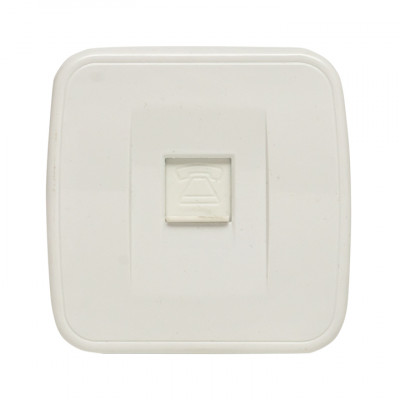 Фотография Минск Розетка Phone 1-местная ОП белая EKF Basic, артикул EGT01-034-10