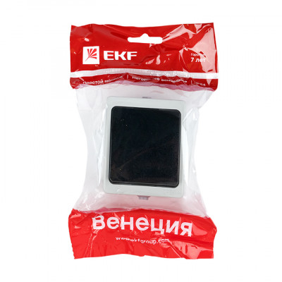 Фотография Венеция Выключатель 1 -клавишный 10А IP54 серый EKF, артикул EVV10-021-30-54