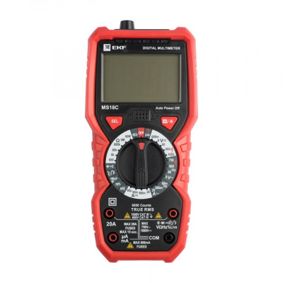 Фотография Мультиметр цифровой MS18C EKF Expert, артикул In-180701-pm18C