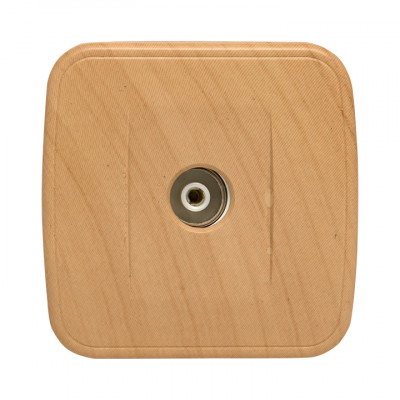 Фотография Розетка TV 1-местная ОП Минск 75Ом 5-862МГц светлое дерево EKF, артикул EGA00-027-30