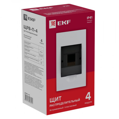 Фотография Щит распред. встраиваемый ЩРВ-П- 4 IP41 EKF PROxima, артикул pb40-v-4