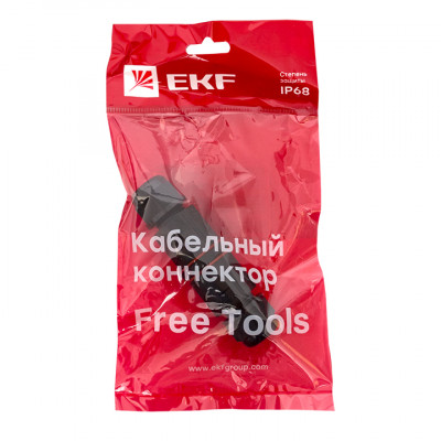 Фотография Кабельный коннектор I-образный (СМК 3PIN) IP68 FreeTools EKF PROxima, артикул cct2-smk3