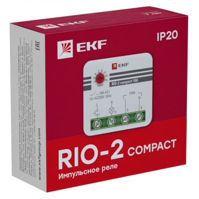 Фотография Импульсное реле RIO-2 compact 10А EKF PROxima, артикул rio-2k-10