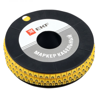 Фотография Маркер кабельный 2,5 мм2 0 (1000 шт.) (ЕС-1) EKF PROxima, артикул plc-KM-2.5-0