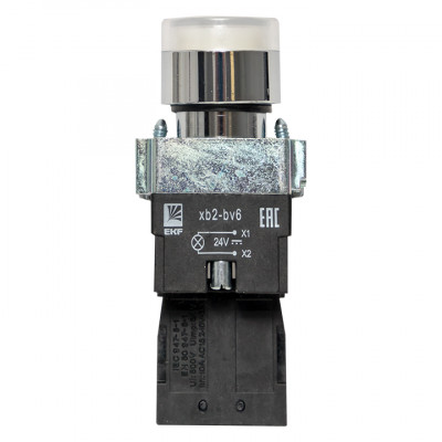 Фотография Кнопка BA21 с подстветкой 24В белая NO EKF PROxima, артикул xb2-bw21-24