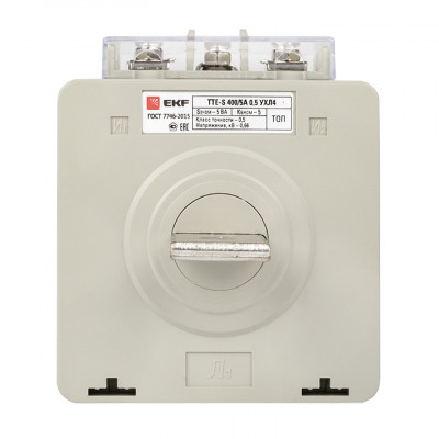 Фотография Трансформатор тока ТТЕ-A-400/5А с клеммой напряжения класс точности 0,5 EKF PROxima, артикул tte-S-400