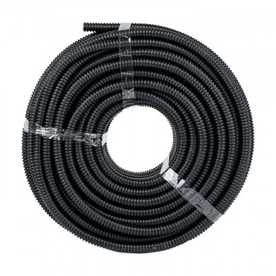 Фотография Труба гофрированная ПНД с протяжкой d16 мм (100 м) черная EKF-Plast, артикул tpnd-16