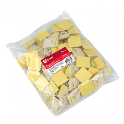 Фотография Площадка самоклеящаяся (40х40мм.) белая (100шт.) EKF PROxima, артикул plc-40x40