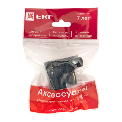 Фотография Вилка угловая усиленная с/з черная 16А 250В EKF Proxima EKF, артикул AVY16-30-r