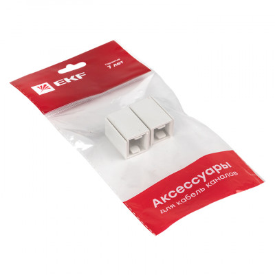 Фотография Соединитель (16х16) (4 шт) белый EKF-Plast, артикул conw-16-16x4