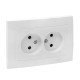 Фотография Валенсия розетка 2-местная б/з 10А белая с защ. штор. EKF PROxima, артикул EWR10-102-10