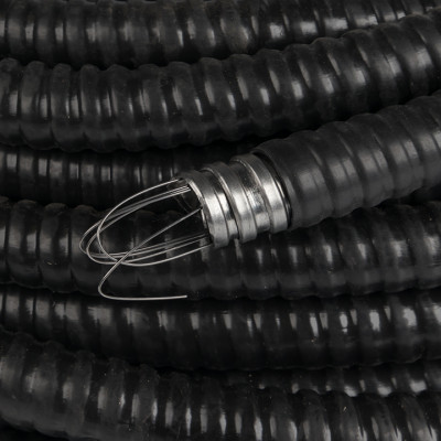 Фотография Металлорукав нг ПВХ РЗ-ЦП - 15 с протяжкой (50 м) EKF PROxima, артикул mrzp-15-50