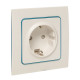 Фотография Стокгольм Механизм Розетки 1-местной с/з 16А в/к белый с защ. штор. EKF PROxima, артикул EYR16-028-20