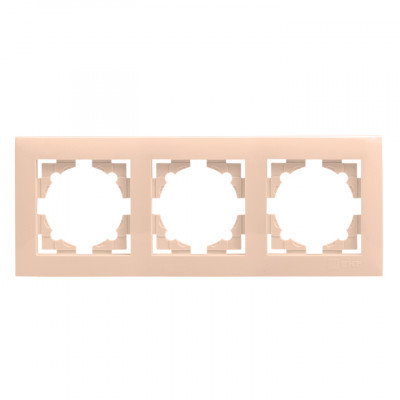 Фотография Валенсия рамка 3-местная кремовая EKF PROxima, артикул EWM-G-303-20