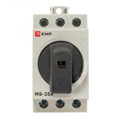 Фотография Рубильник модульный MS-25A 3P на DIN-рейку EKF PROxima, артикул ms-25d