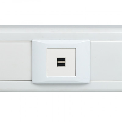 Фотография Розетка USB 2.1А, 2 гнезда, без индикатора EKF, артикул E2MR2-20USB-10