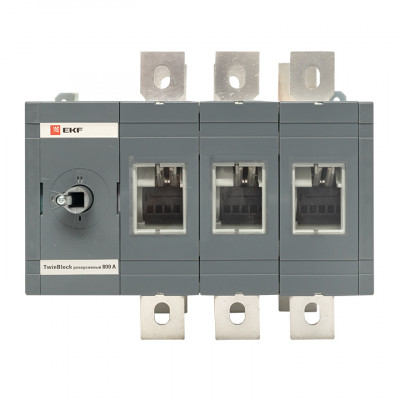 Фотография Рубильник   800A 3P реверсивный без рукоятки управления TwinBlock EKF, артикул tb-s-800-3p-rev