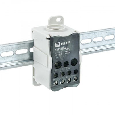 Фотография Блок распределительный КБР на DIN-рейку и монтажную панель 250A EKF PROxima, артикул plc-kbr250