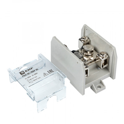 Фотография Распределительный блок проходной РБП 95 (1х95-4х16 мм2) 232/100А EKF PROxima, артикул RBP-95-100