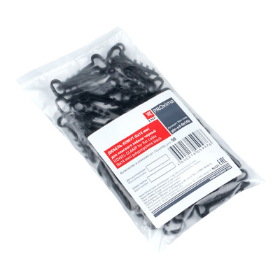 Фотография Дюбель-хомут (6х14 мм) для плоского кабеля черный (50 шт.) EKF PROxima, артикул plc-cd-6x14b