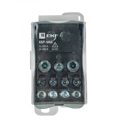 Фотография Блок распределительный КБР на DIN-рейку и монтажную панель 500A EKF PROxima, артикул plc-kbr500